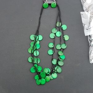 Green necklace/earring set